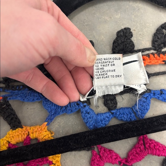 Vintage Crochet Hand Knit Vibrant Colorful Cardigan - Picture 6 of 7